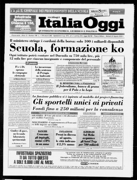 Italia oggi : quotidiano di economia finanza e politica